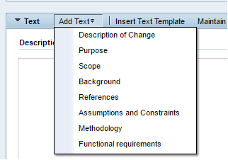 Request for Change Text Determination
